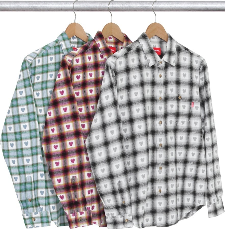 Hearts Plaid Flannel Shirt